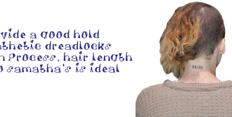 Sythethic Dreadlocks Installation 2 - Girl Clipart (777x437), Png Download