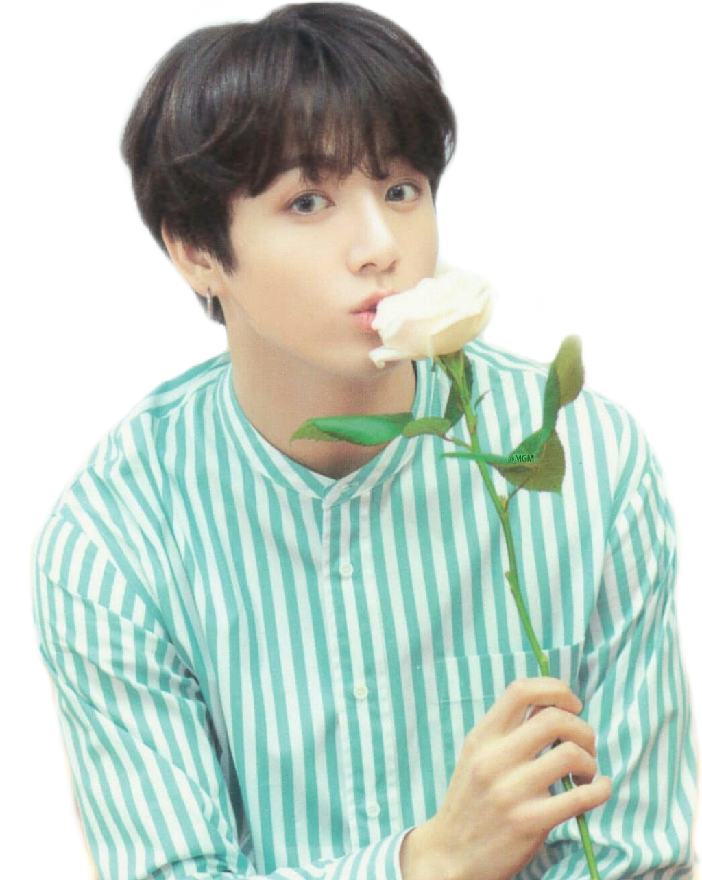 #freetoedit #jungkook #bts #kpop #png - Jungkook With A Flower Clipart (1024x1283), Png Download