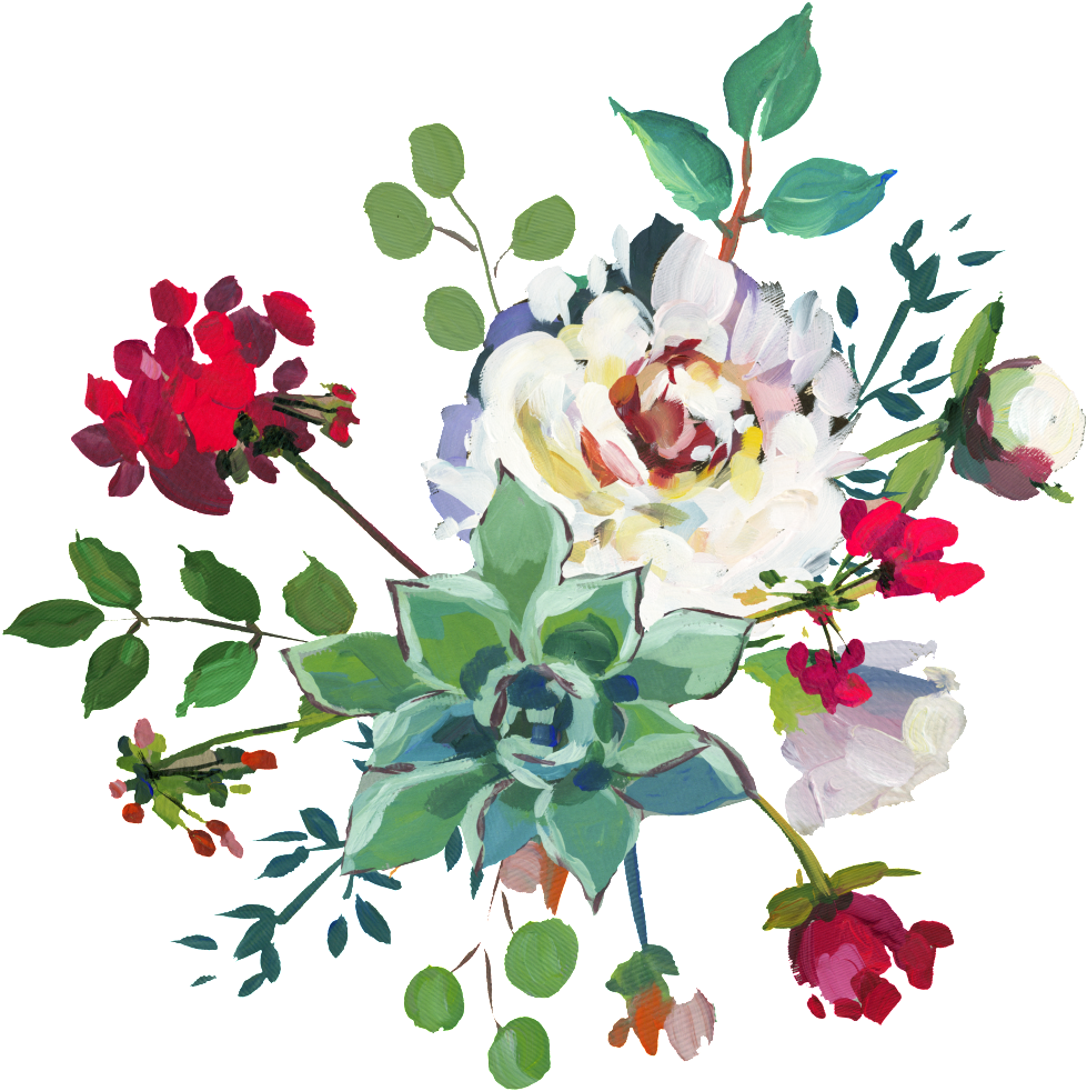 Hand Painted White Peony Flower Png Transparent This - Bouquet Clipart (979x982), Png Download