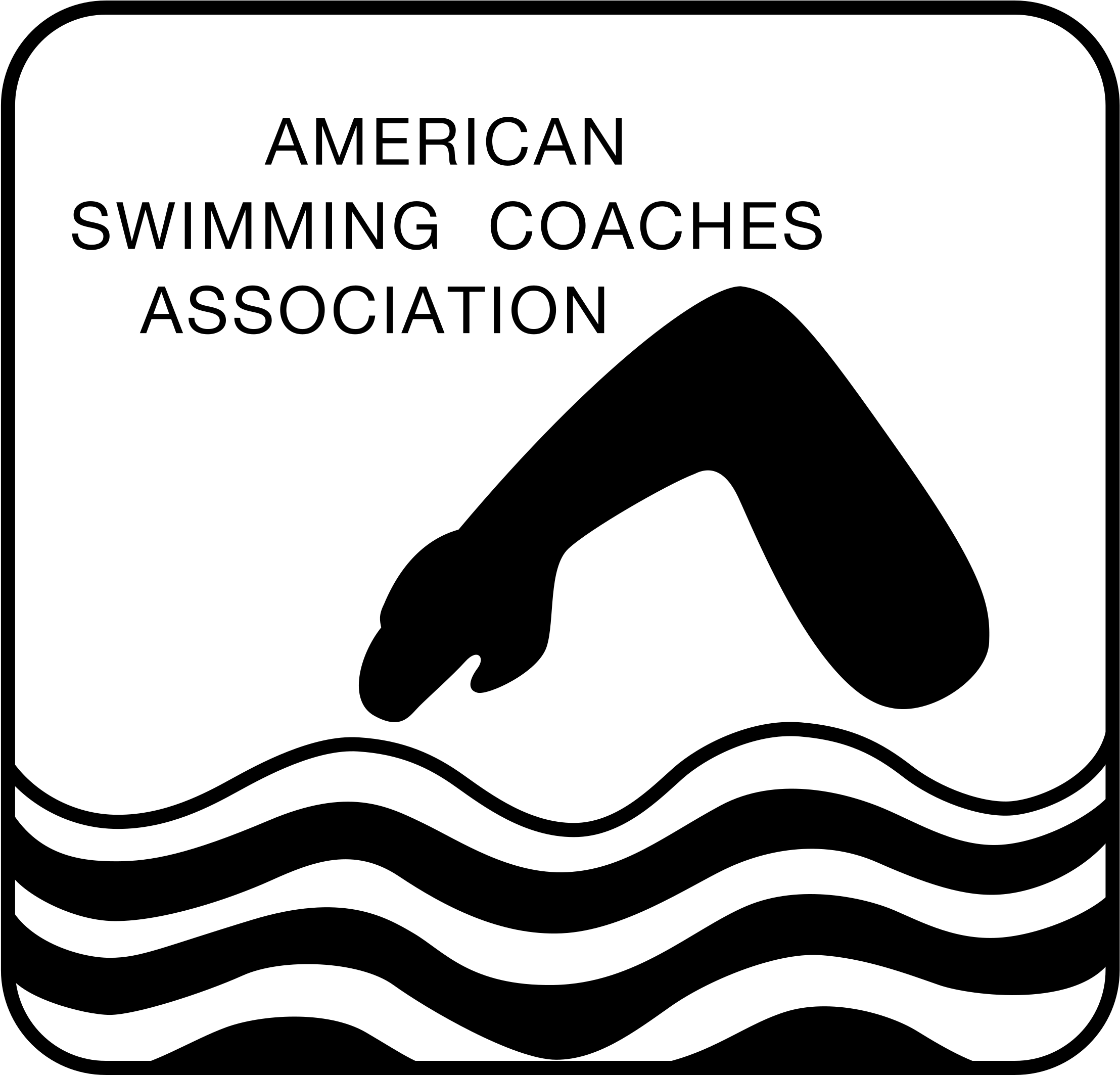 American Swimming Coaches Association 01 Logo Png Transparent - Swimming Vector Clipart (2400x2400), Png Download