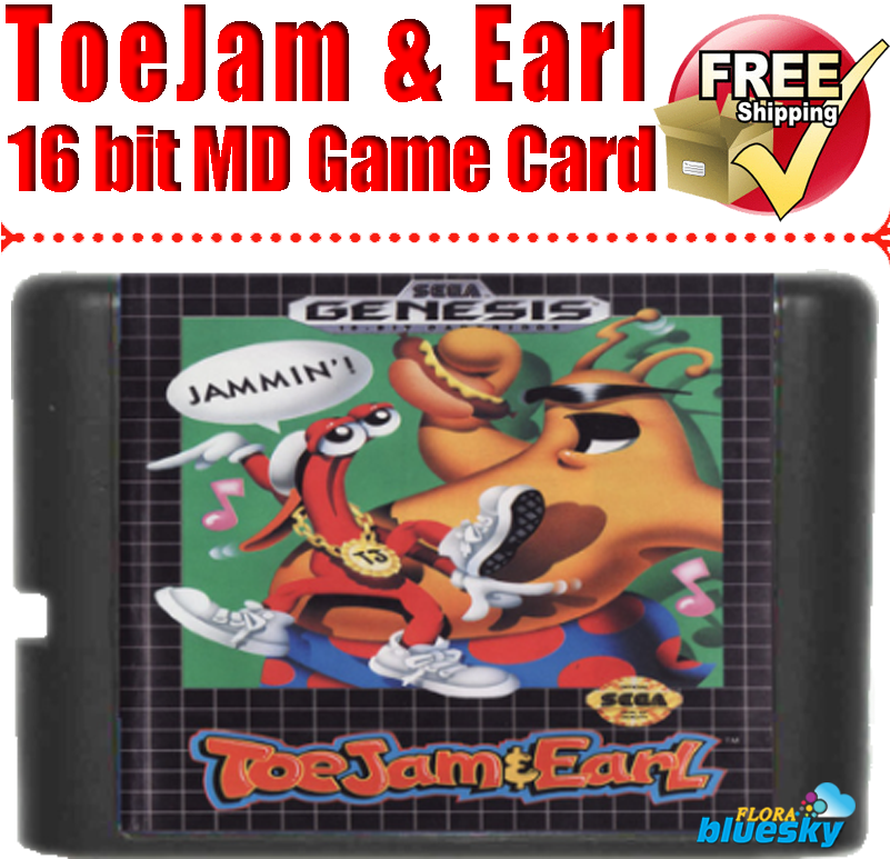 Details About Toejam & Earl 16 Bit Sega Md Game Card - Free Shipping Icon Clipart (800x800), Png Download