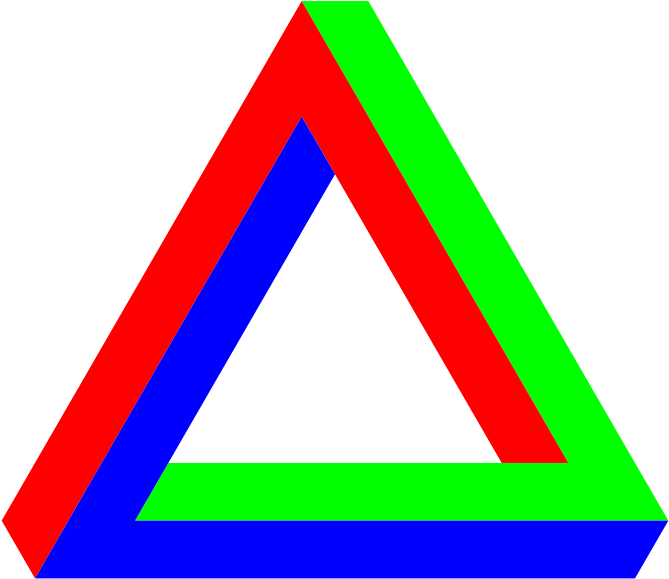 Free Penrose Triangle Rgb - Red Green Blue Triangle Clipart (800x800), Png Download