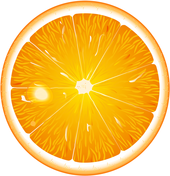 Round Orange Slice Png Clip Art - Round Orange Clip Art Transparent Png (587x600), Png Download