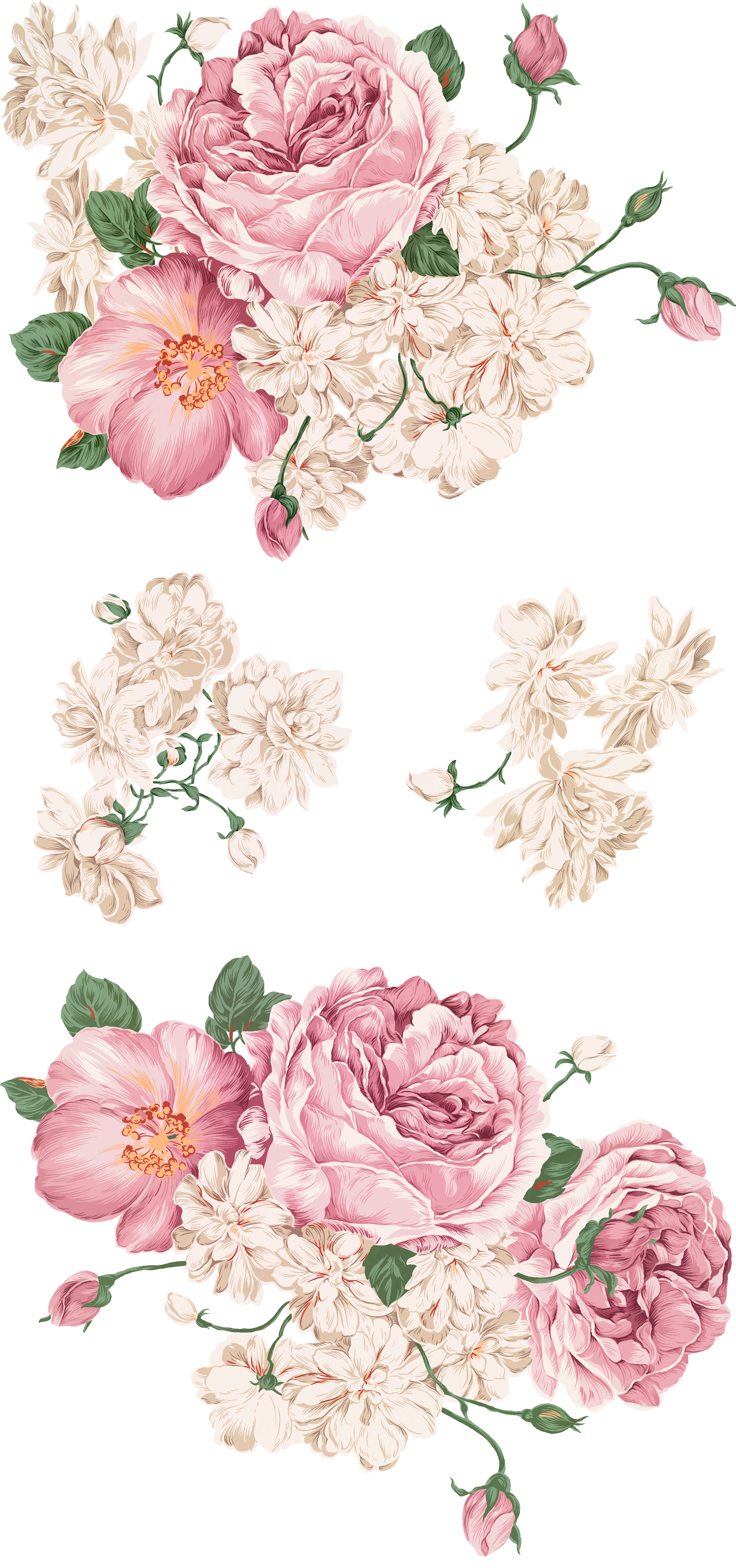 Banner Transparent Stock Drawing Painting Painted Transprent - Vintage Flowers Psd Clipart (2881x6353), Png Download