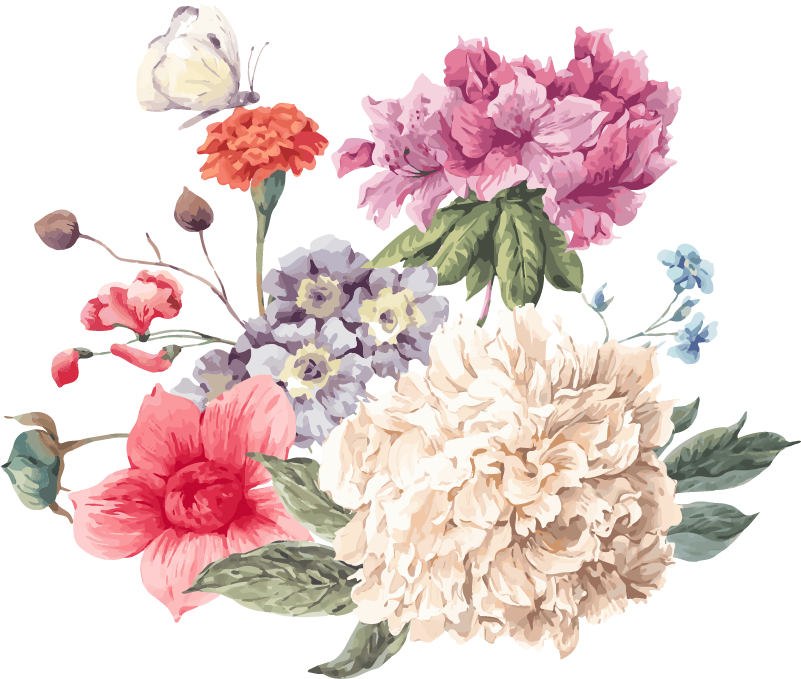 Graphic Flower Clip Art Romantic Decorative Design - Psd Calendar 2019 Design Png Transparent Png (800x800), Png Download