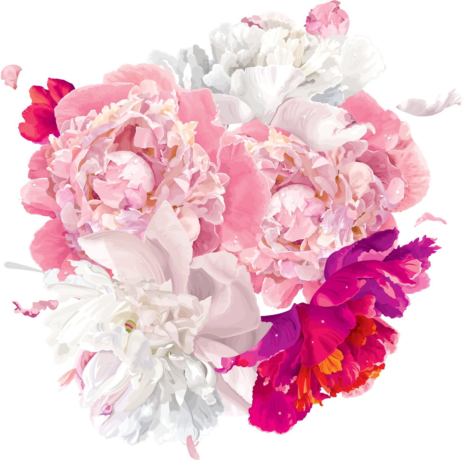 Peony Clipart Vector - Προσκλητηρια Βαπτισησ Με Λουλουδια - Png Download (2796x2596), Png Download