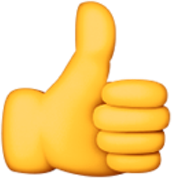 Finger Up Emoji Clipart - Thumbs Up Emoji Png Yellow Transparent Png (740x740), Png Download
