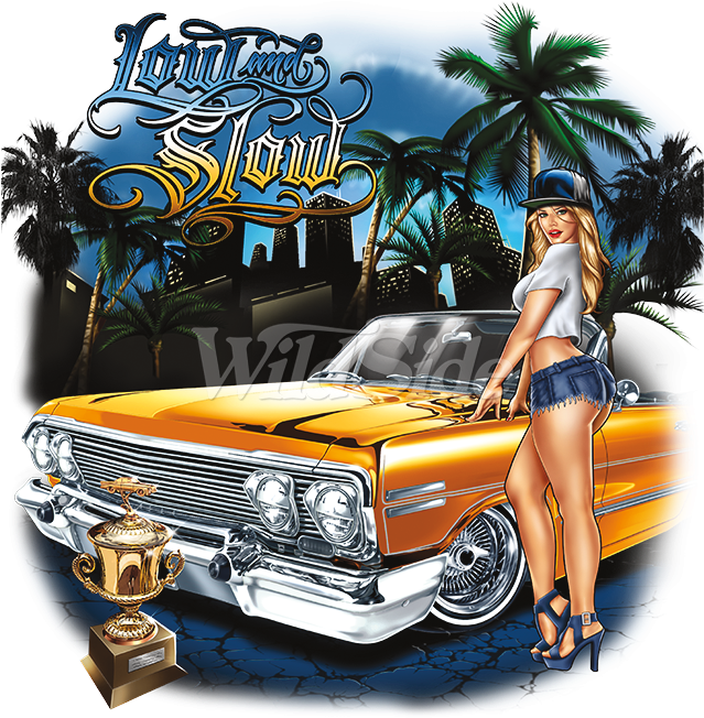 Low And Slow Lowrider Art - Muscle Car Clipart (675x675), Png Download