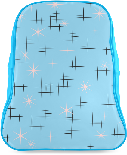 Abstract Lines And Pink Stars On Baby Blue Retro School - Illustration Clipart (800x800), Png Download