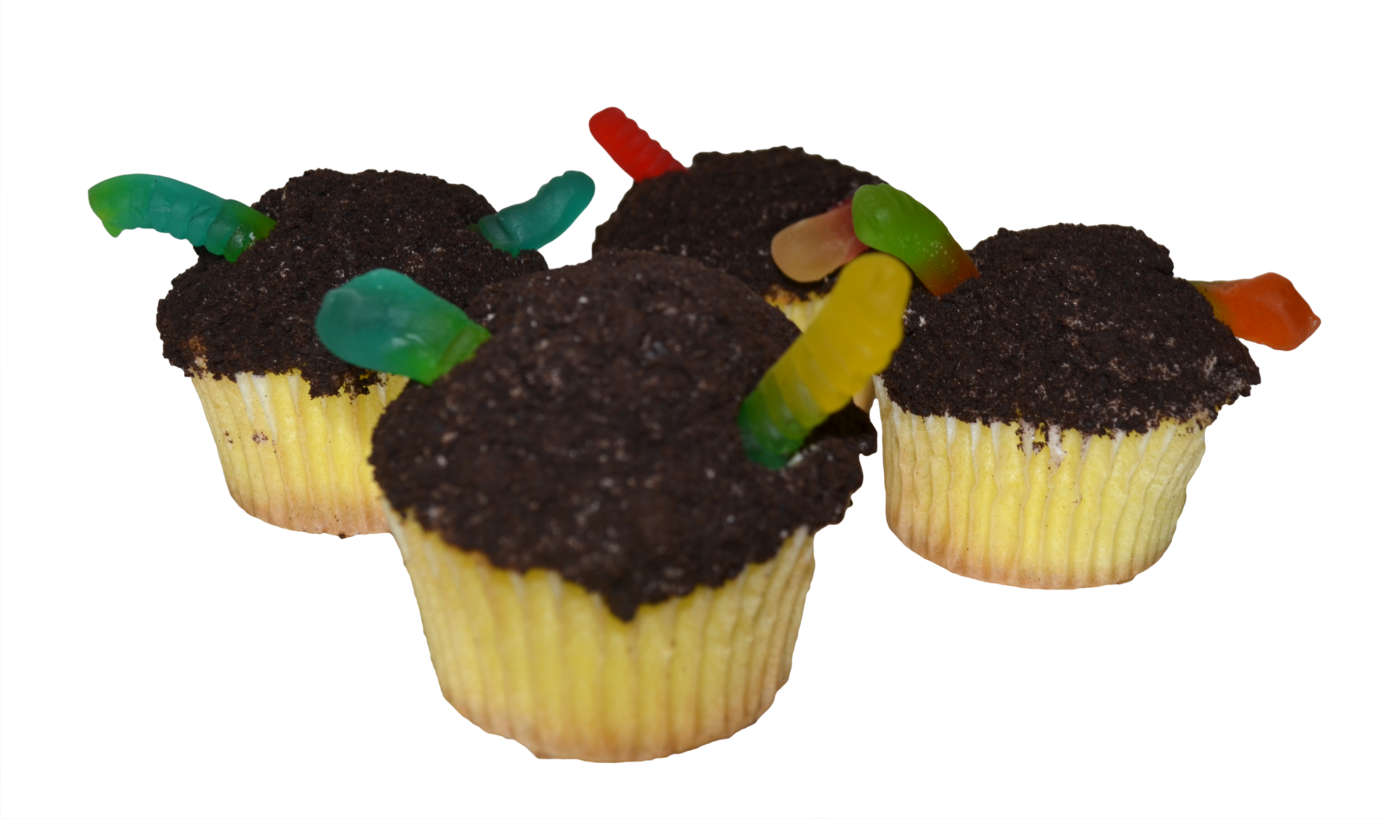 Dirt & Worms Cupcakes - Cupcake Clipart (1966x1166), Png Download