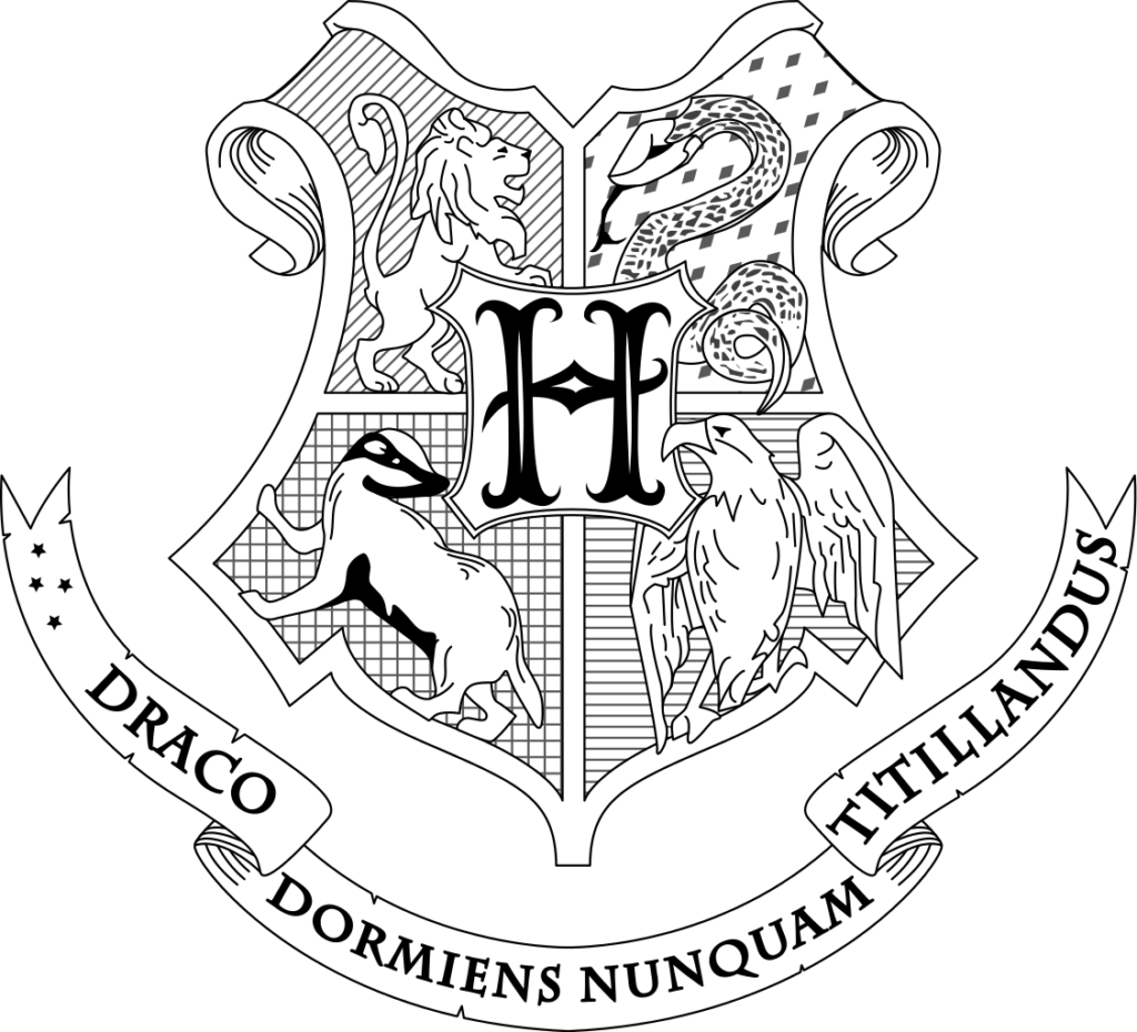 Coloring Page For Beatiful Draw Kids And - Harry Potter Coloring Pages Hogwarts Crest Clipart (1024x930), Png Download