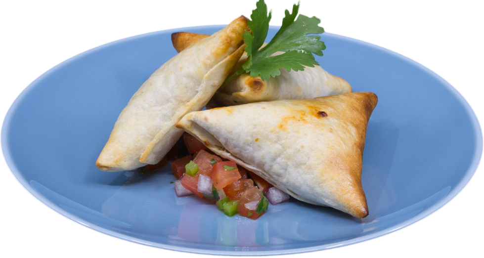 Cheese And Pepper Quesadillas Culinary Specialties - Samosa Clipart (979x522), Png Download