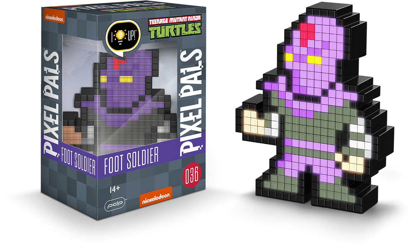 Pdp Pixel Pals Teenage Mutant Ninja Turtles Foot Soldier - Pixel Pals Tmnt Foot Soldier Clipart (1500x1000), Png Download