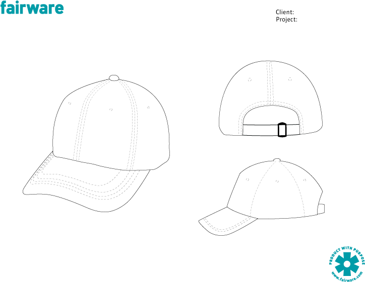 Hat Fairware Design Template - Cap Template Png Clipart (792x612), Png Download