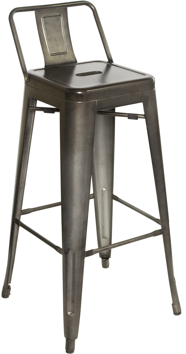 Metal Back Galvanized Steel Bar Stool , Png Download Clipart (613x1169), Png Download