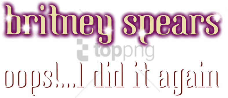 Free Png Britney Spears Logo Png Image With Transparent - Britney Spears Oops I Did It Again Logo Clipart (850x421), Png Download
