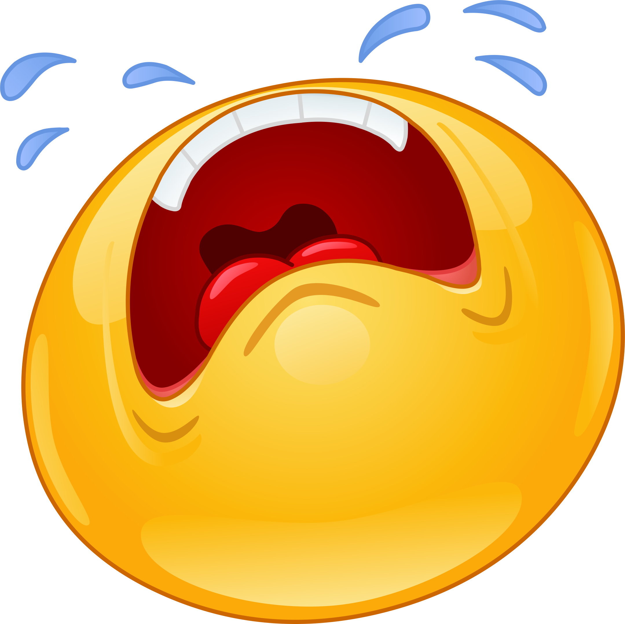 Crying Emoji Decal - Sad Emoticon Clipart (2159x2156), Png Download