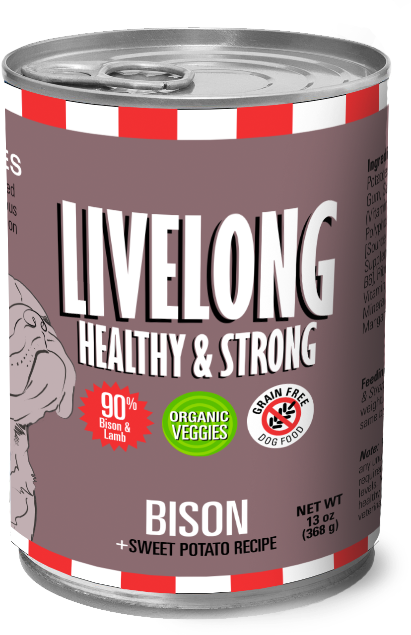 Bison & Sweet Potato / 12 Units Per Box - Live Long Healthy & Strong Clipart (873x1279), Png Download