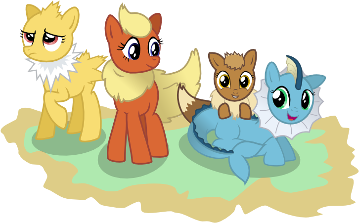 Bronibooru - Drawing Flareon Vaporeon And Jolteon Clipart (750x500), Png Download