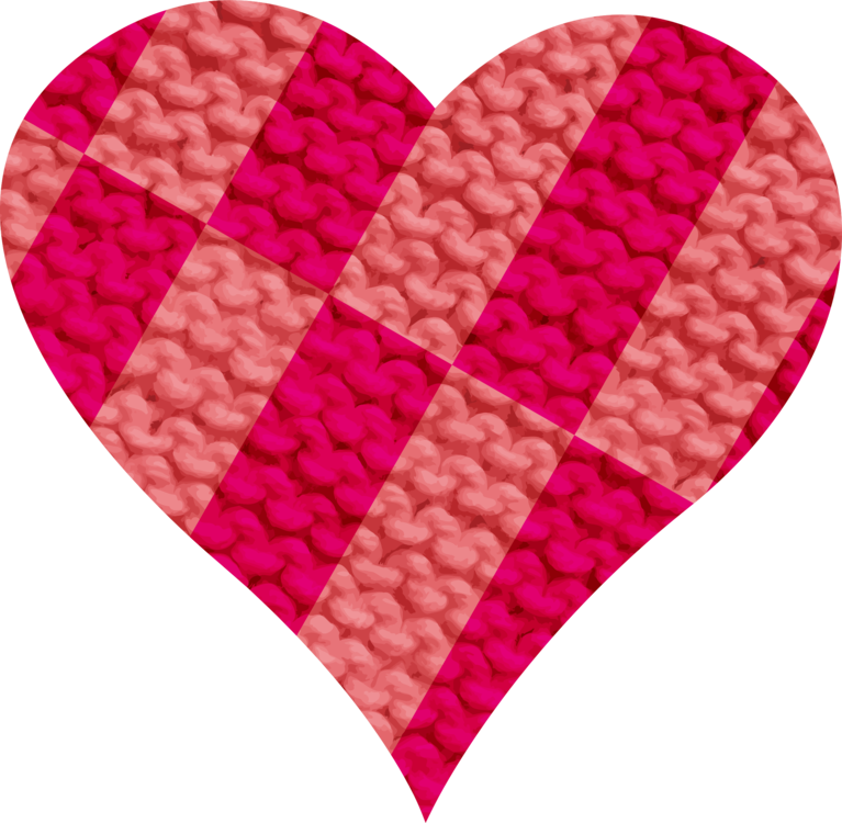 Knitting Needle Hand-sewing Needles Yarn - Heart Clipart (767x750), Png Download
