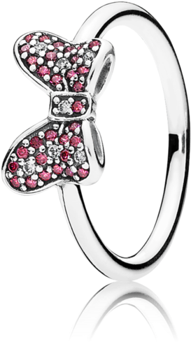 Disney Minnie's Sparkling Bow Ring - Disney Pandora Rings Uk Clipart (600x600), Png Download