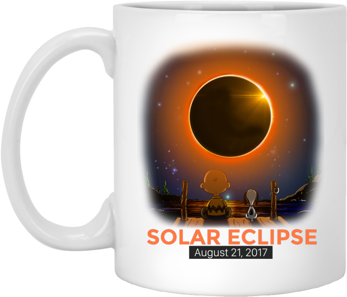 Charlie Brown And Snoopy Solar Eclipse 2017 Mug - Hello My Name Is Princess Consuela Banana Hammock - Png Download (1155x1155), Png Download