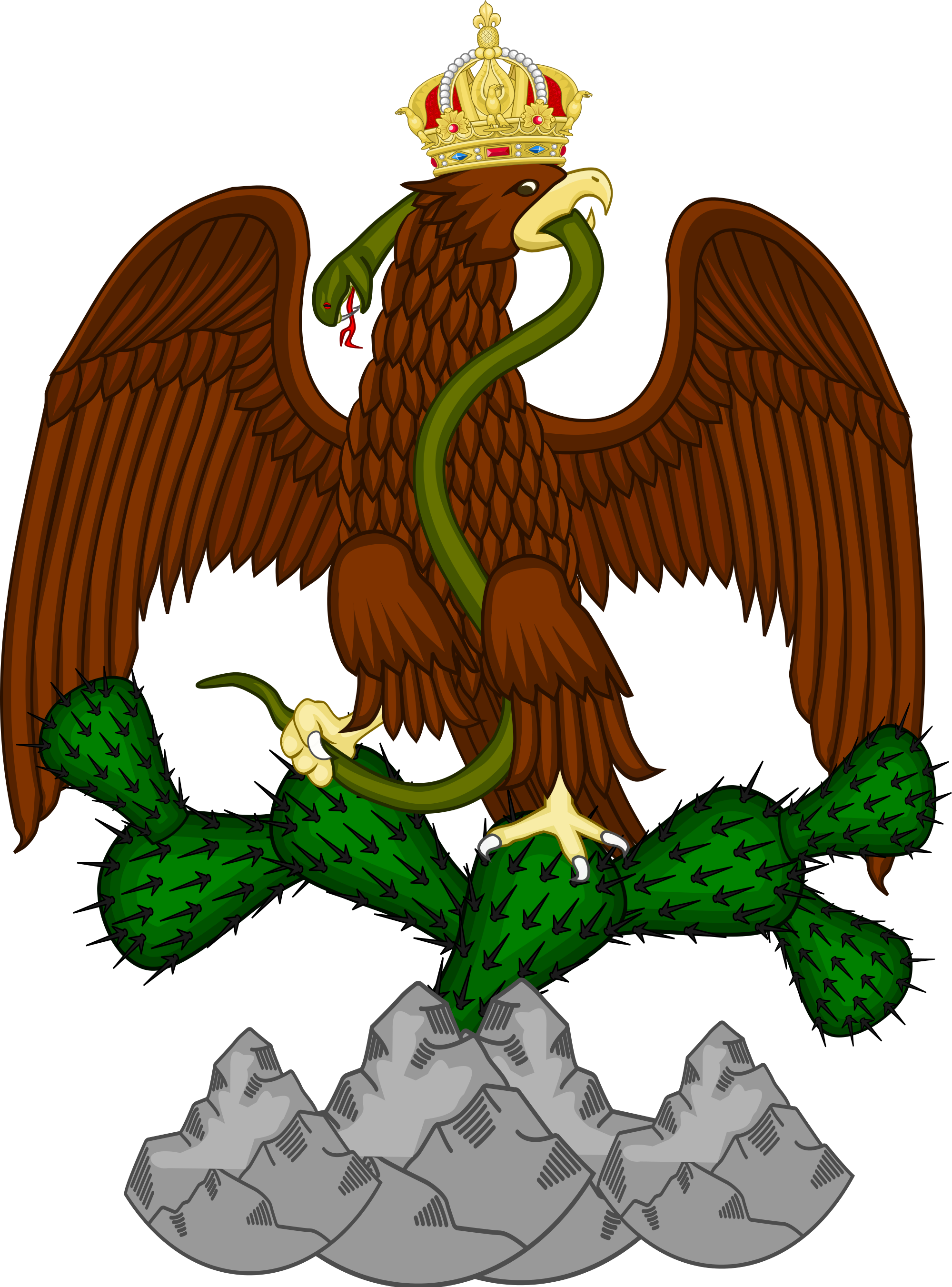 Open - Escudo Del Imperio Mexicano Clipart (2000x2703), Png Download