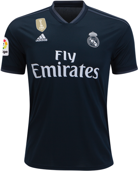 Real Madrid 18/19 Away Jersey - Real Madrid Soccer Team Jerseys Clipart (600x600), Png Download