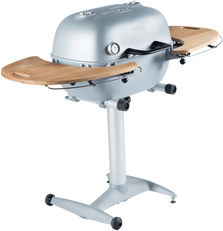 Pk360 Silver Grill Teak Shelf 08 Left - Outdoor Grill Rack & Topper Clipart (1000x1000), Png Download