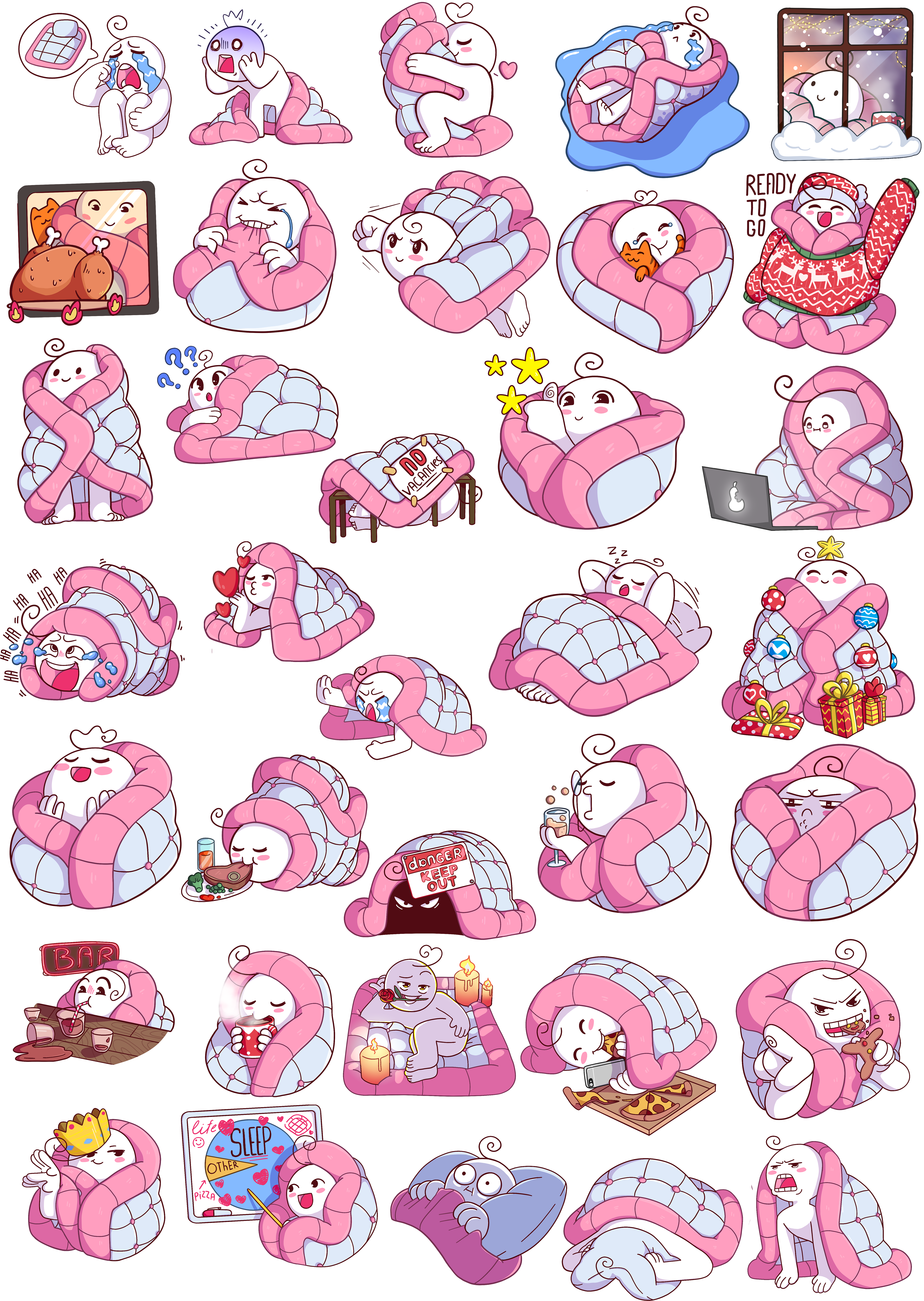 Blanket Telegram Stickers On Behance - Telegram Sticker Mr Bat Clipart (3840x5562), Png Download