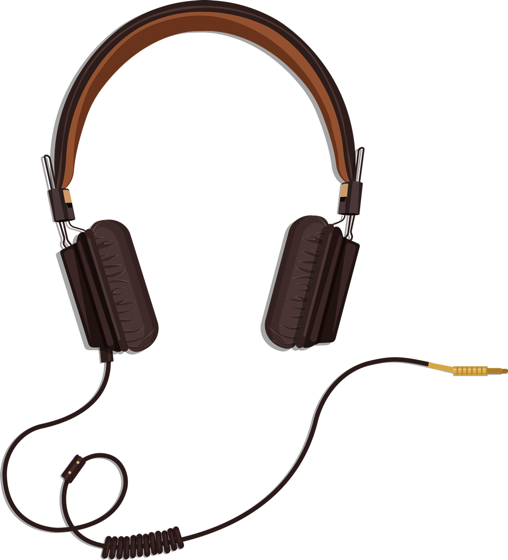 Categories Of Free Headphones Clip Art 184kb - Headphones With Wire Vector Png Transparent Png (1000x1102), Png Download