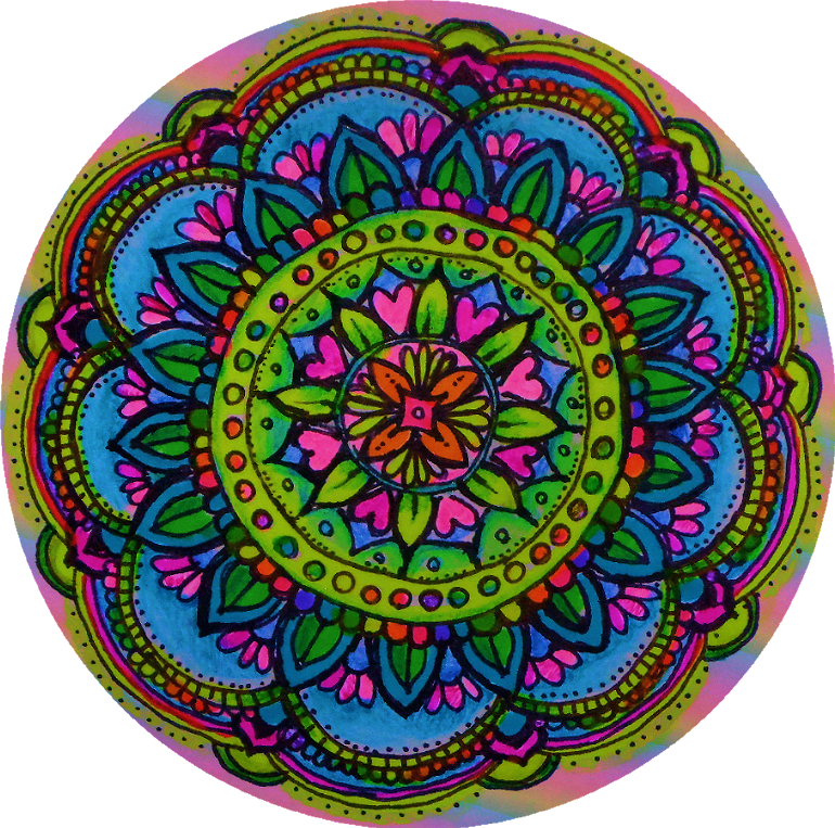 Mandala Zentangle Trippy Psychedelic Tumblr Aesth - Circle Clipart (770x763), Png Download