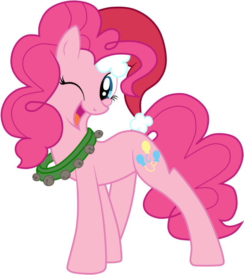 Pink Santa Hat Png - My Little Pony Christmas Pinkie Pie Clipart (882x1024), Png Download