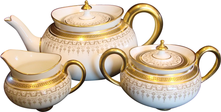 Golden Tea Set Png Clipart (751x751), Png Download
