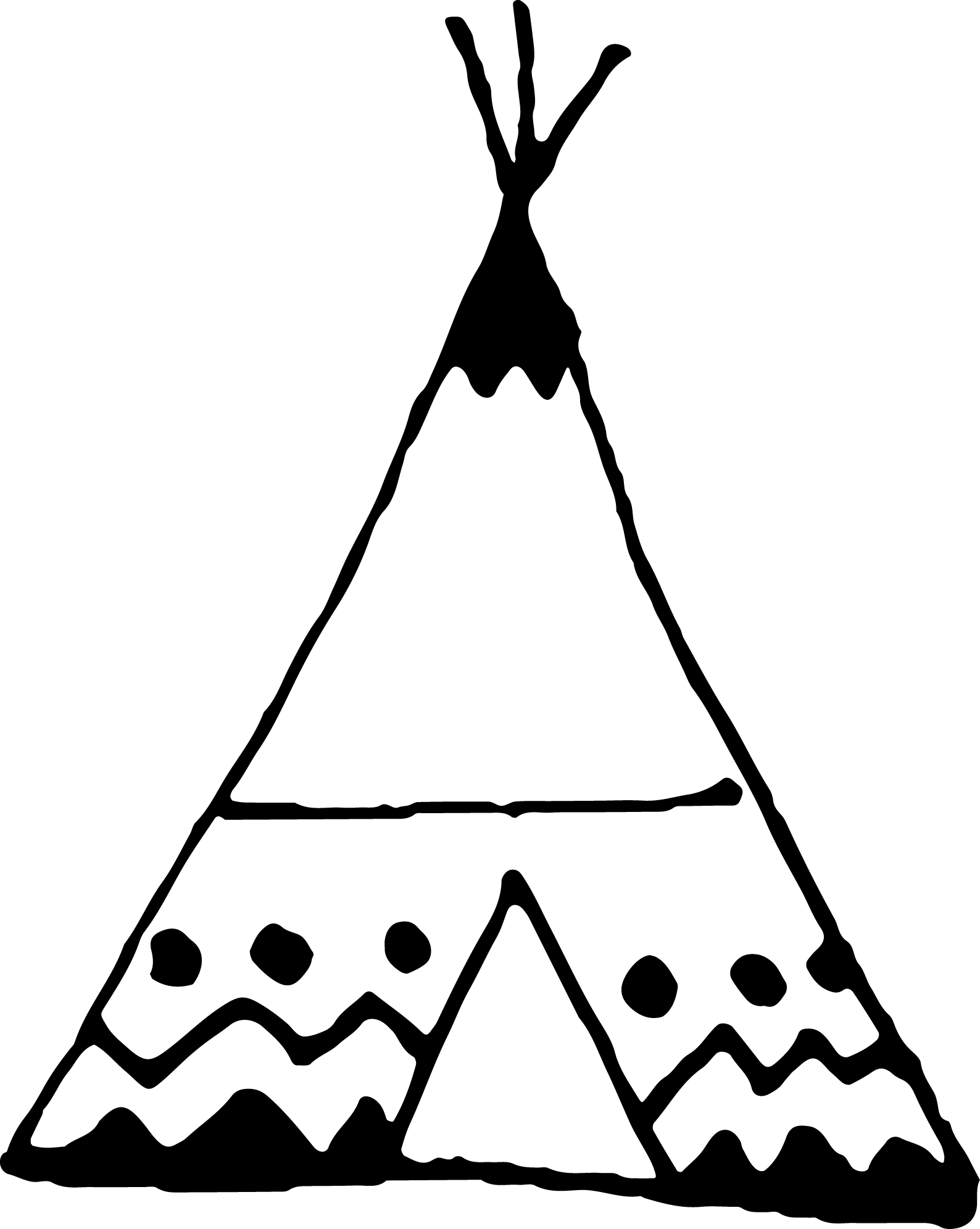 I Headed Home So Appreciative For The Time That I Got - Boho Teepee Clipart Black - Png Download (1588x1992), Png Download