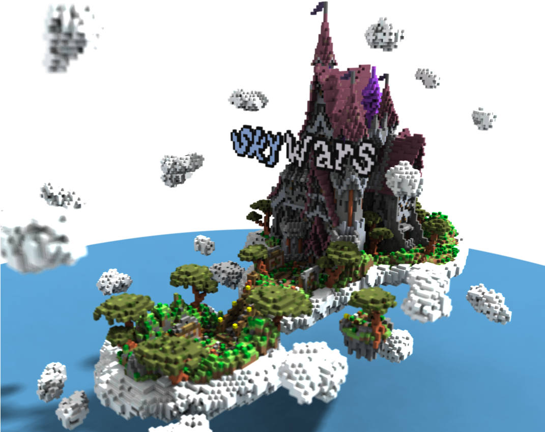 Fantasy Cloud Castle Spawn/hub Colorful - Minecraft Colorful Fantasy Builds Clipart (1071x850), Png Download