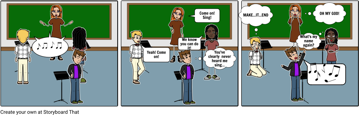 The Teen Who Can't Sing - Cartoon Clipart (1164x385), Png Download