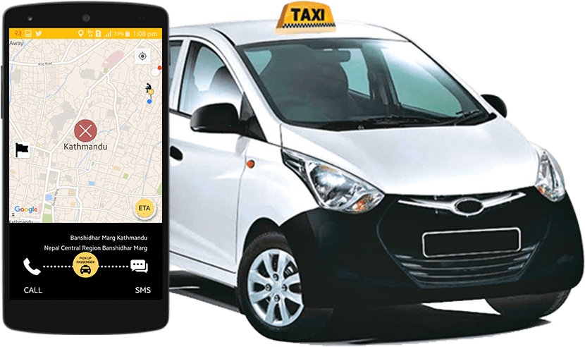 Few Ways To Book Taxi Online In Nepal - New Taxi Price In Nepal Clipart (829x513), Png Download