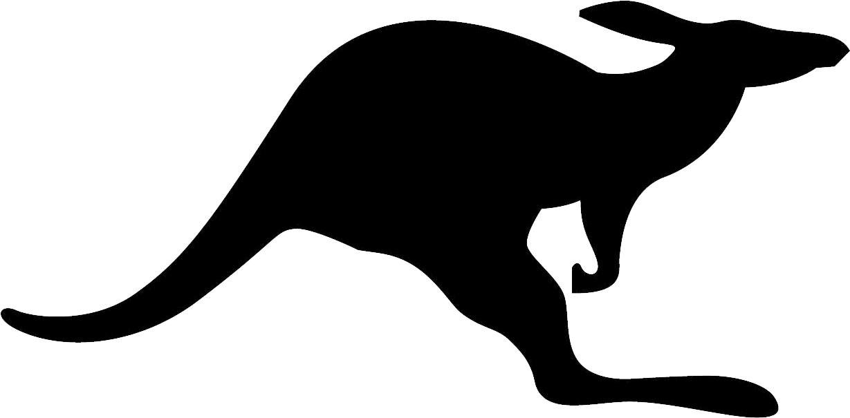 Kangaroo Silhouette Png Photo - Black And White Kangaroo Logo Clipart (1260x630), Png Download