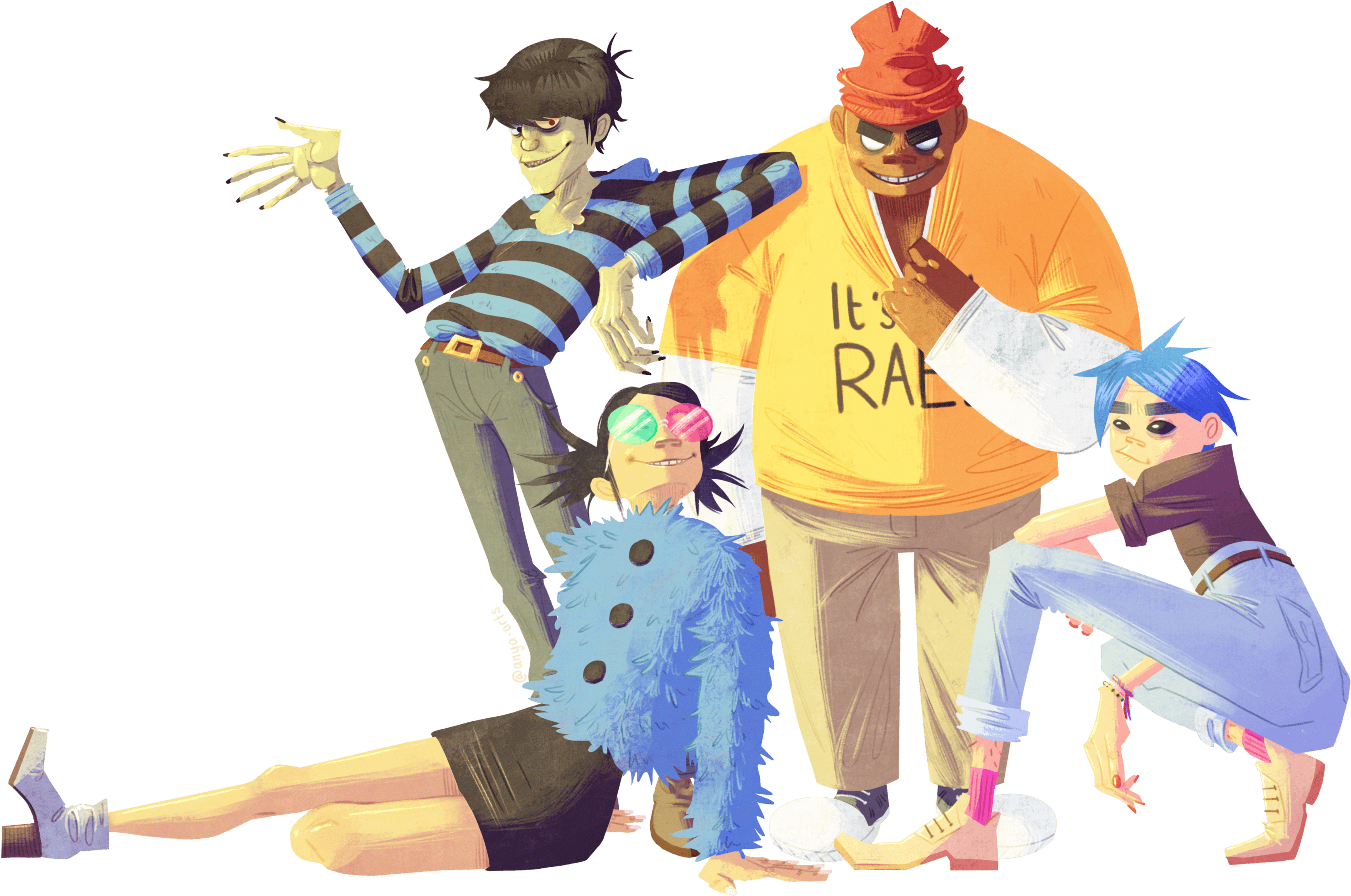 Fan Arti - Gorillaz Saturnz Barz Transparent Clipart (4224x2376), Png Download