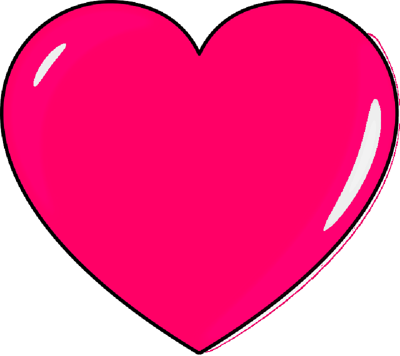 Small, Outline, Cartoon, Heart, Love, Pink, Hearts - Bentuk Hati Warna Merah Clipart (800x712), Png Download