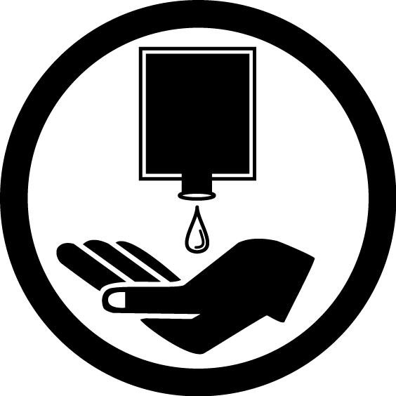 Hand Washing Hygiene Hand Sanitizer Clip Art - Hand Sanitizer Clipart Black And White - Png Download (564x564), Png Download