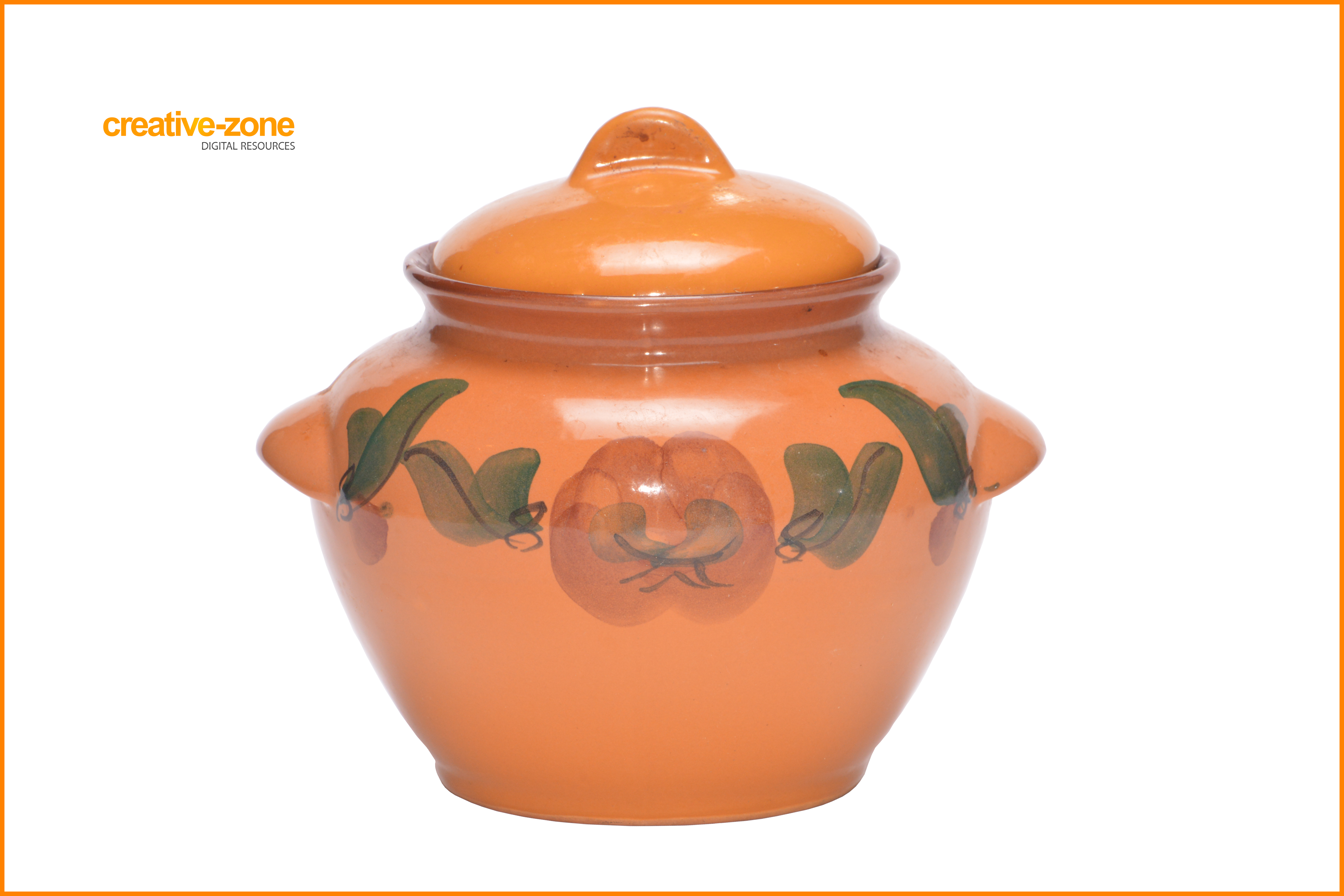 Cooking Ceramic Clay Painted Pot With Lid Transparent - Ceramic Clipart (6030x4020), Png Download