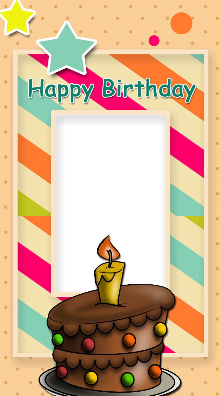 Attractive Birthday Frame Freeproducts - Drawing Of Cake With Colour Clipart (720x1280), Png Download