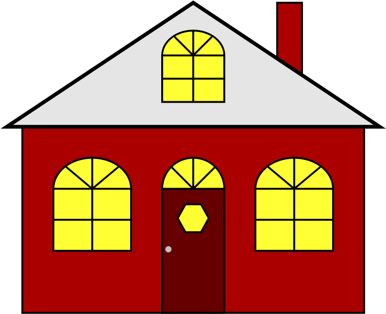 School House Clip Art - Cartoon House With Christmas Lights - Png Download (800x656), Png Download