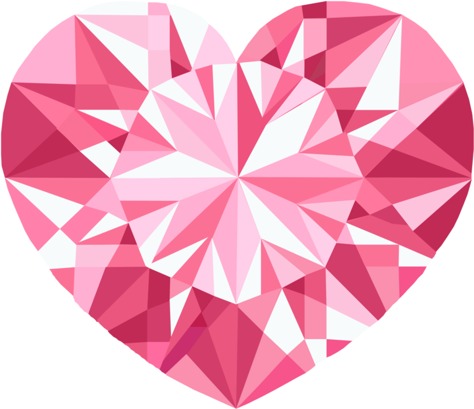 Crystal Vector Watercolor - Pink Crystal Heart Png Clipart (940x812), Png Download
