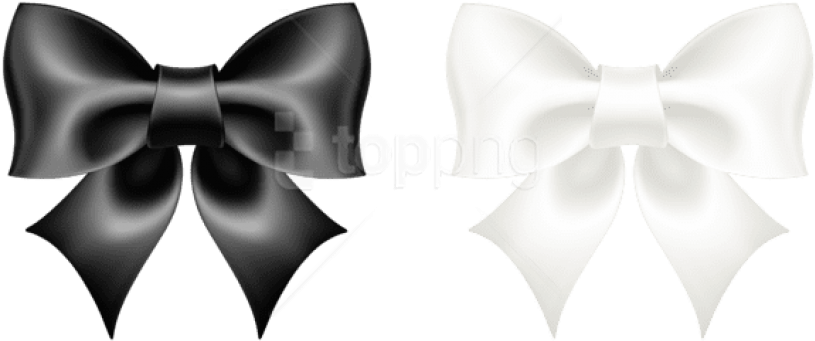 Free Png Download Black And White Bowpicture Clipart - Transparent Background Bow Png (850x397), Png Download