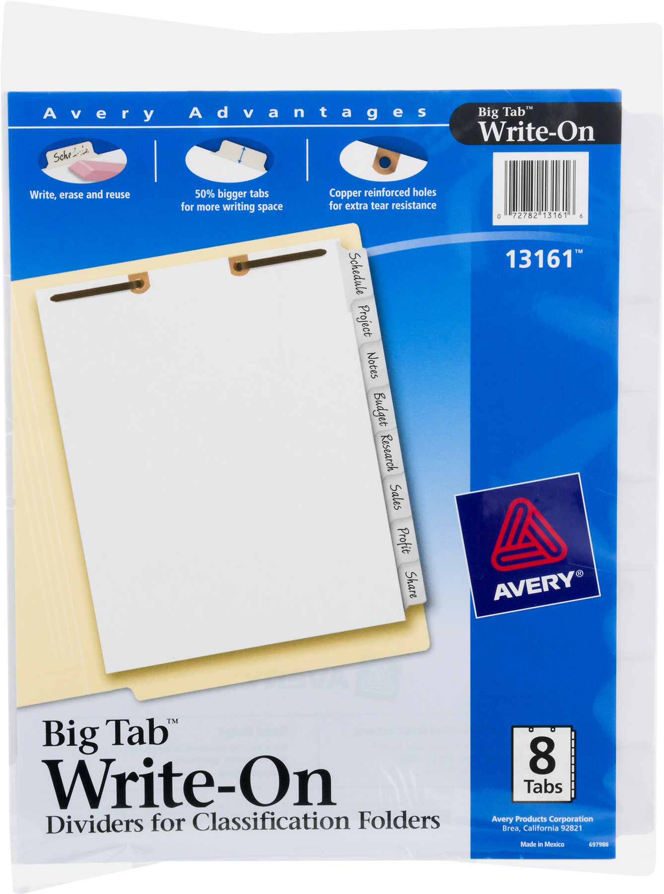 Avery Big Tab Write-on Dividers For Classification - Uses For Classification Folders Clipart (1800x1800), Png Download