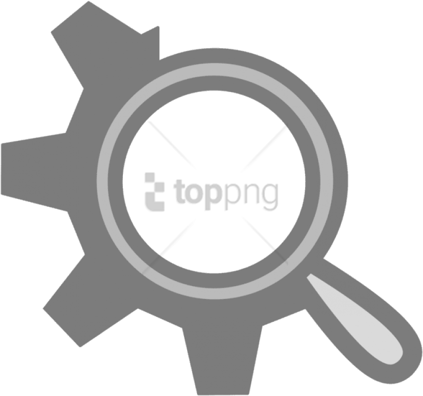 Free Png Computer Iconsmagnifying Glass Gear - Magnifying Glass Icon Bw Clipart (850x796), Png Download