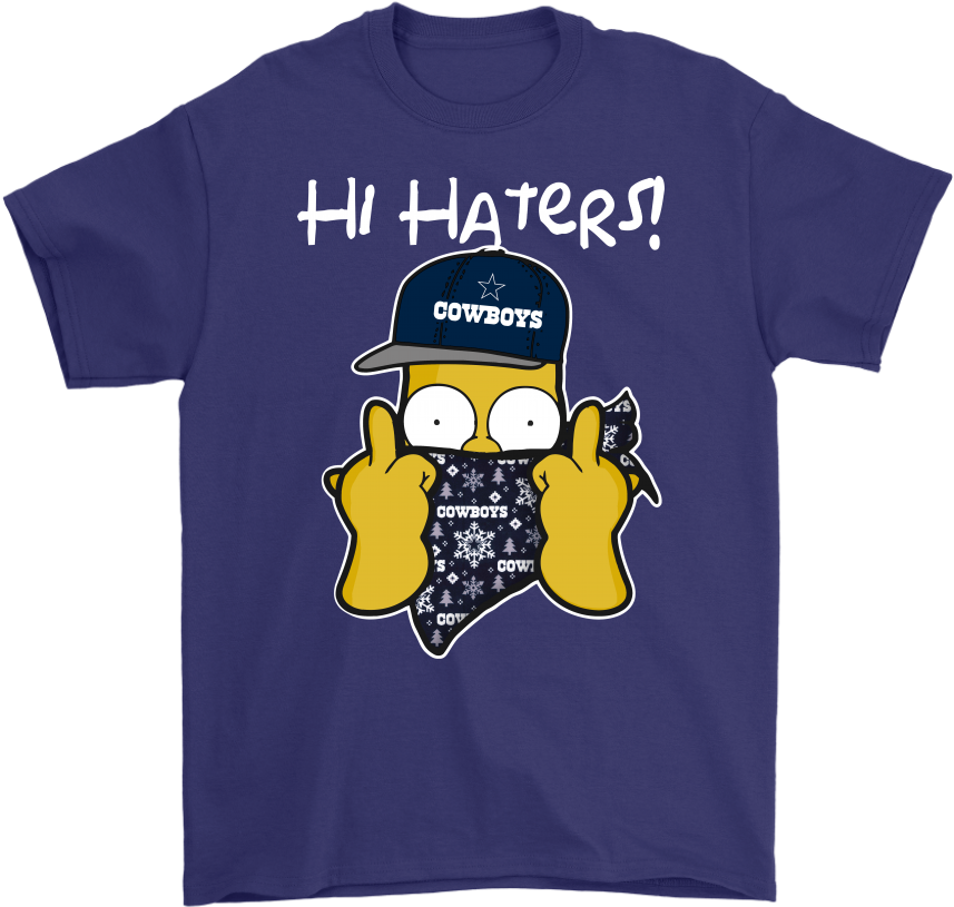 The Simpsons Christmas Gangster Hi Hater Dallas Cowboys - Dallas Cowboys Clipart (857x815), Png Download